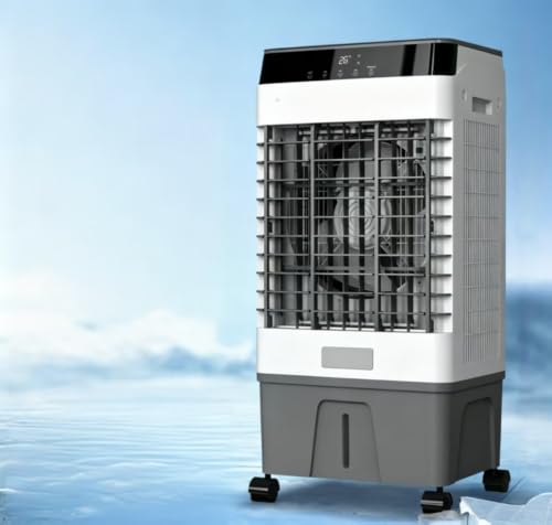 Enfriador de aire evaporativo portátil con tanque de agua de 40 litros, control remoto, 3 velocidades, oscilación de 120°, para refrigeración en interiores y exteriores, oficina en casa