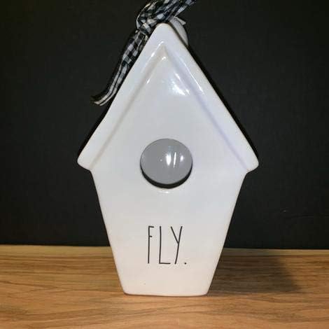 Rae Dunn"FLY" Birdhouse - ROOF style - ceramic - very rare!