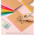 60 Pack Lined Notebook Journals Bulk, A5 College Ruled Composition Notebook, 8.3”x 5.5”, Kraft Cover with Rainbow Spines, 15 Colors 60 Pages for School Office Travel - Image 2
