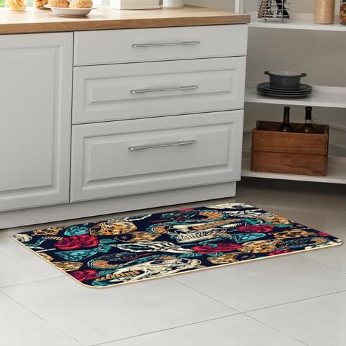Tapis de cuisine antidérapants lavables avec verso en caoutchouc stable
