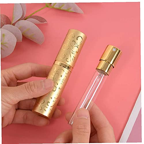 Parfum Fles Hervulbare Spray Lege Reizen Grootte Containers met Relief Patroon 10ML Gouden - Image 5