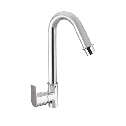 ESSE18 (PL-111#1) Plumbinn Brass Swan Neck Tap with 360 Degree Stainless Steel Swivel Spout (Chrome Finish)