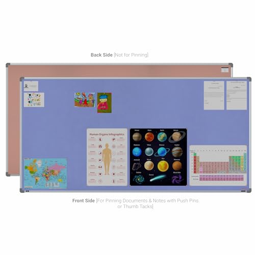 Image of Scholar Art Metis 4x8 Feet Fabric Pin Up Board for Office, Home & School | Vibrant & Versatile Crape Cloth + High Density Soft Board for Pinning Photos, Sticky Notes & Reminders (Purple)