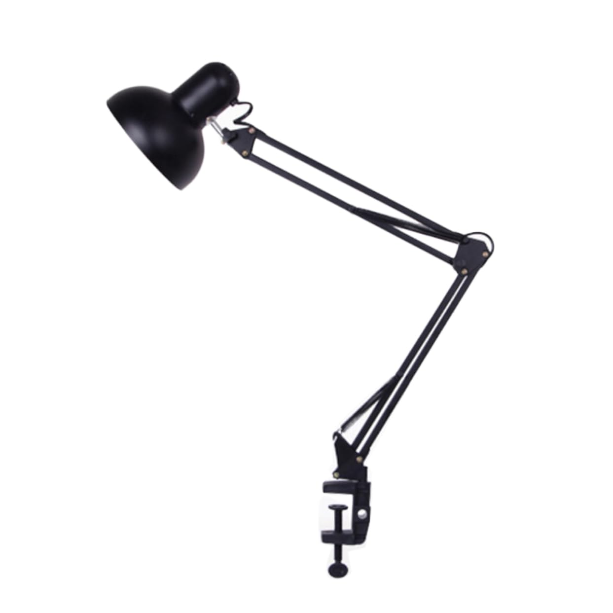 OSALADI Lámpara Flexo Escritorio Abrazadera y Brazo Oscilante de Metal Negro, sin Bombilla, para Oficina y Hogar