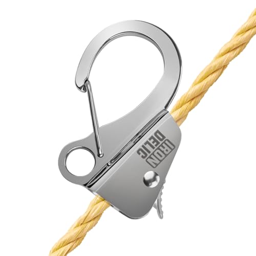IRONDELIC Stainless Steel Boat Anchor Hook Quick Release Knotless Anchor System for 3/8- 5/8 Boat Anchor Rope Fit for Small Boat Pontoon Kayah Easy to Use Holds 8500 lbs
