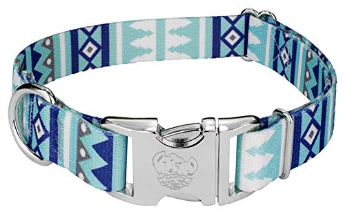 Country Brook Petz - Premium Snowy Pines Dog Collar - Christmas Collection With 16 Festive Designs (1 Inch, Medium) #TOP20