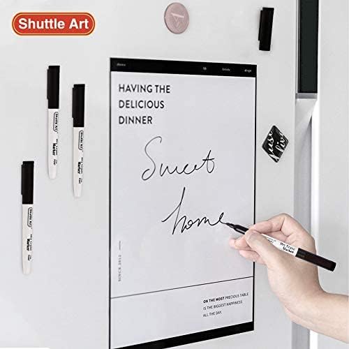 Dry Erase Markers, Shuttle Art 15 Pack Black Magnetic Whiteboard Markers with Erase,Fine Point Dry Erase Markers Perfect For Writing on Whiteboards, Dry-Erase Boards,Mirrors for School Office Home