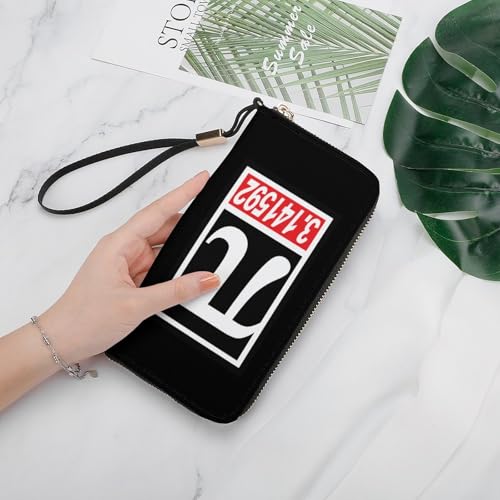 Pi Day Long Wallet for Women Men Coin Pouch Credit Card Holder Zipper Purses with Wristlet4