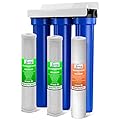 iSpring Whole House Water Filter System, Highly Reduces up to 99% Chlorine, Sediment, Taste, Odor, 3-Stage Whole House Water Filtration System, Model: WCB32O, 3/4" NPT Inlet/Outlet