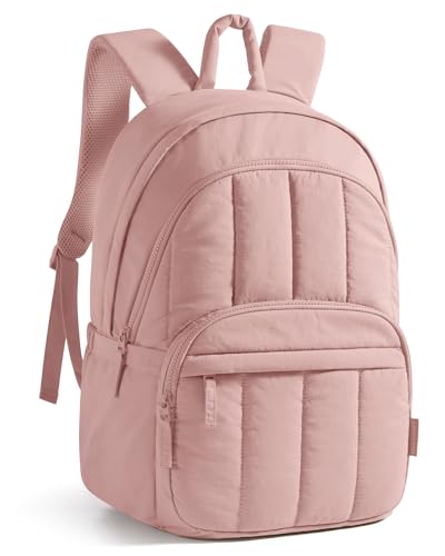 BAGSMART Womens Backpack College 15.6" Laptop Bookbag Daypack,Puffer Pink