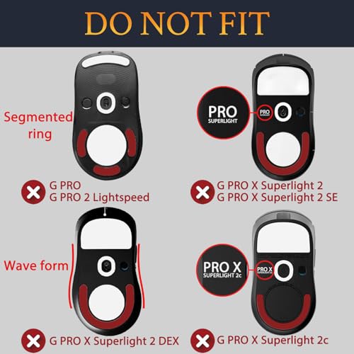Image of SOULWIT Glass Mouse Skates for Logitech G PRO X Superlight (Gen 1.0) Wireless Gaming Mouse (Do Not Fit GPro X Superlight 2 /2C /2DEX /2SE) - Black