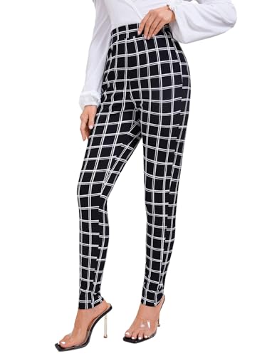 Women's Plaid High Waist Long Pants