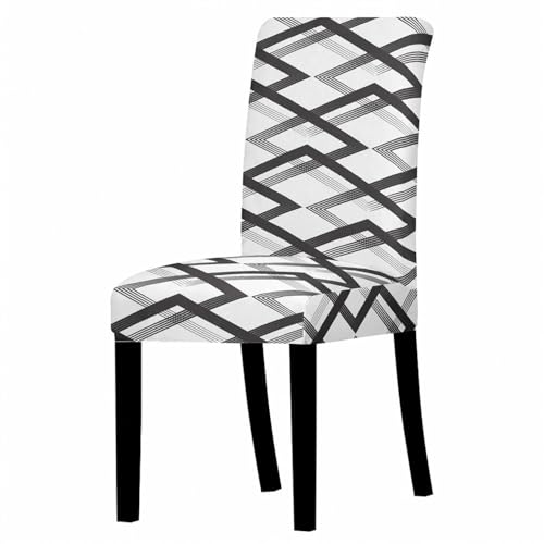 Coprisedie con Schienale 6 Pezzi Strisce Grigie Bianche Coprisedia Cucina