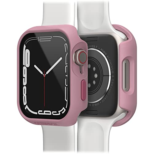 OtterBox Eclipse zderzak do zegarka ze zintegrowaną szklaną osłoną ekranu do Apple Watch Series 9/8/7-45mm, szkło hartowane, eleganckie etui ochronne do Apple Watch, Różowy