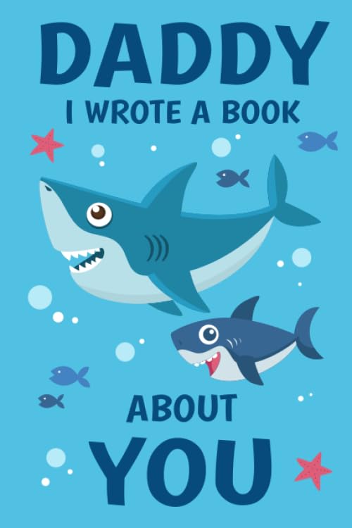 Dad I Wrote A Book About You: Fill In The Blank Book Prompts, Shark Book For Kids, Personalized Father's Day, Birthday Gift From Son to Dad, Christmas Present Gift For Dad