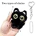 Fuerxy Black Cat Bag Charm, Black Plush Gifts for Handbags Backpacks Purse Keychain Accessories Charm Cat Lover Gifts