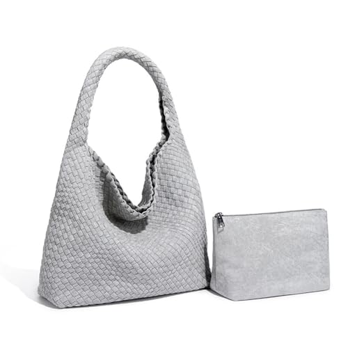 Woven Leather Bags for Women Knoted Women Handbag Designer Shoulder Bucket Purse Handmade Fashion Tote Hobo Bag Small