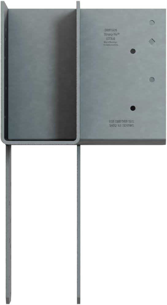 Simpson Strong-Tie ECCLLQ444SDS - ECCLLQ L-Shape End Column Cap for 4X Beams & 4X Post with SDS Screws, Skewed Left Framing Bracket for Structural Support in Home Improvement Projects