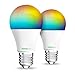 VOCOlinc L1 Smart LED Light Bulb, Multicolor, Dimmable, Lighting Effects, Works with Apple HomeKit, Alexa and Google Assistant, No Hub Required, A19 E26, Wi-Fi 2.4GHz (2 Pack)