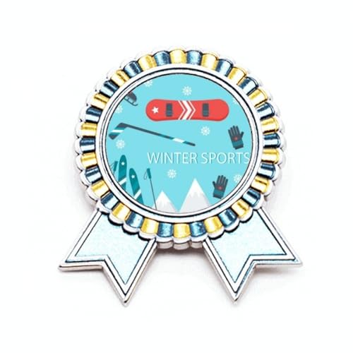 Broche ski dessin animé en métal M : l'accessoire tendance pour vos sessions de glisse en station