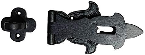 Adonai Hardware "Jediel" Antique Iron Hasp and Staple (2, Black Powder Coated)