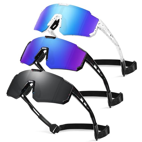 3 Pack Kids Polarized Sunglasses - Youth Baseball Sunglasses for Boys Girls Age 3-12 Sports UV Protection Goggles