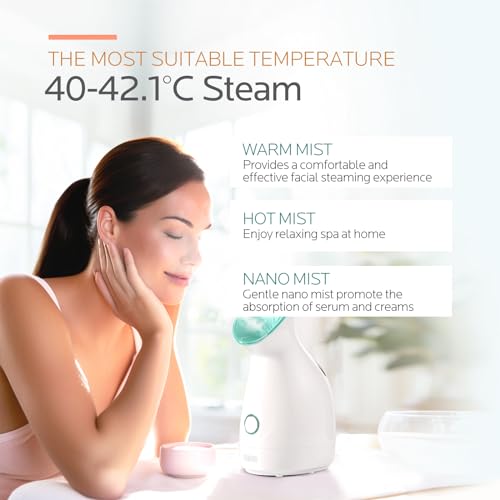 Colorfarm Facial Steamer Nano Ionic: Portable Face Steamer Deep Cleaning Unclogs Pores - Humidifier Hot Mist Steam Home Sauna Spa for Women Men Sinuses Moisturizing