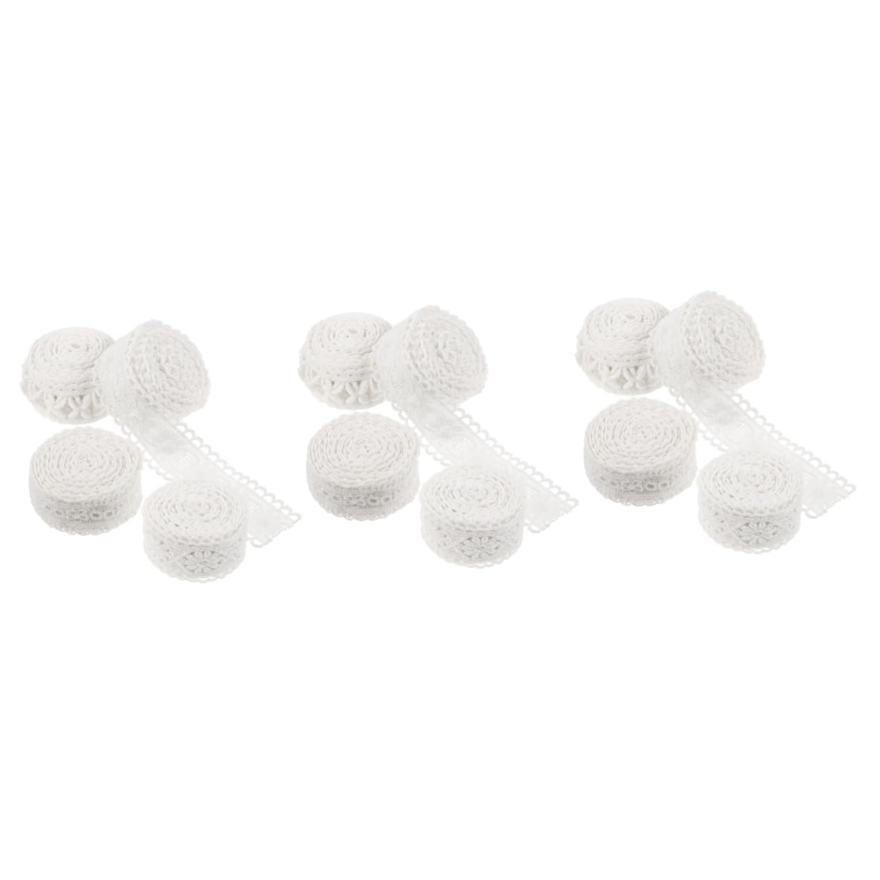 STOBOK 3 Set Di Pizzo Per Applicazioni Da Cucire Per Abbellimenti Di Da Sposa Bordature in Tessuto 4 * 3