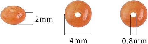 Miniatura 2 de Cuentas espaciadoras de aventurina roja natural, cuentas sueltas de disco Rondelle, cuentas sueltas para abalorios de joyería de 0.157 in x 0.079
