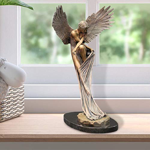 Escultura criativa de anjo da Redenção, estátua de arte de anjo em resina 3D, asas de anjo flutuante