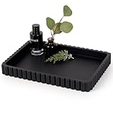 Cathyeen Concrete Decorative Tray for Coffee Table Decor, 14' Coffee Table Tray Ottoman Tray Table Centerpieces, Rectangular Modern Decorative Trays for Home Decor, Living Room, Entry, Black