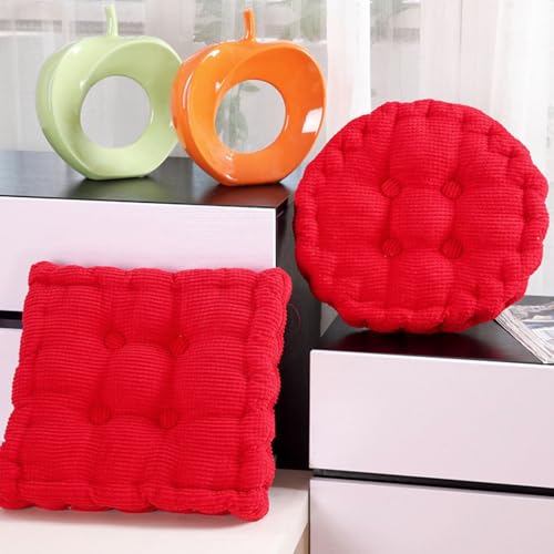 Cojín de meditación Almohada de Piso - Almohadas de Piso Grandes para Adultos Sentados con Cojines de Relleno de algodón Perlado para Aula Yoga Tatami Sala de Estar al Aire Libre(Red,50*50cm)