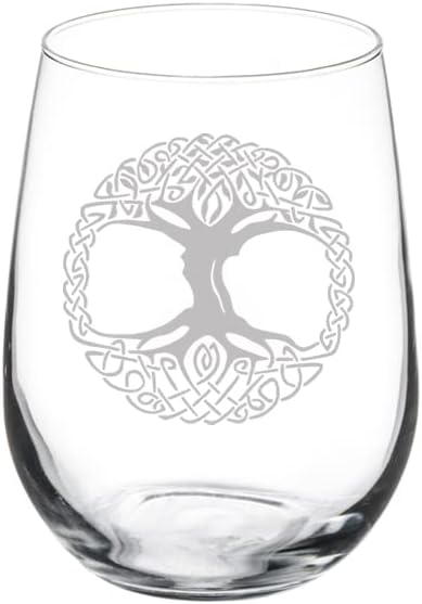 MIP Brand Copa de vino Cáliz Celtic Tree Of Life Irish (17 oz sin tallo)