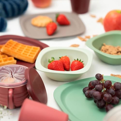 NIP Eat Green Geschirrset ab 4. Monat, 2 Breischale + 3 Eat Green öko bio Babylöffel, Made in Germany, Top Qualität Melamin frei, BPA frei, Spülmaschinenfest, geeignet für die Mikrowelle