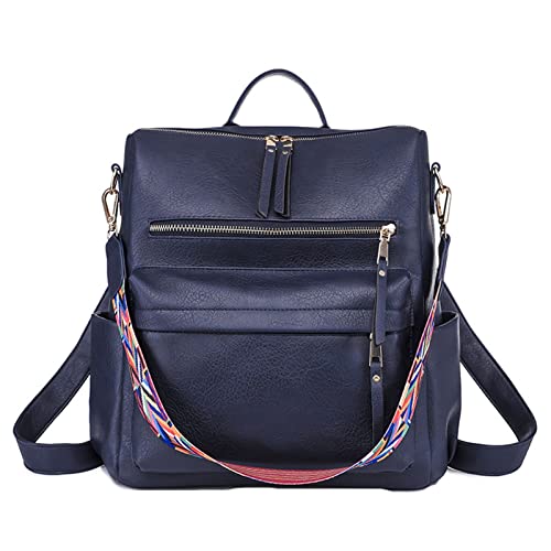 Grand sac à dos de designer pour voyage et escapades en cuir marine