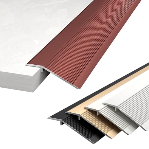 WORDFUN Rampa De Umbral De Puerta De Aluminio, Banda De Transición para Umbral De Puerta 10-35mm, Perfil De Unión para Suelos, Tapajuntas para Pisos, Laminados De Baldosas para Laminado(Red)