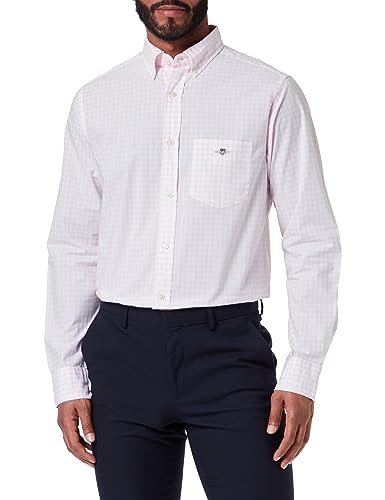 GANT Herren Reg Poplin Gingham Shirt Klassisches Hemd, Light Pink, XL EU