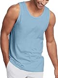 Hat & Beyond Men's XL Soft Performance Tank Top, Boxing Gym Muscle Tee - Pacific Blue