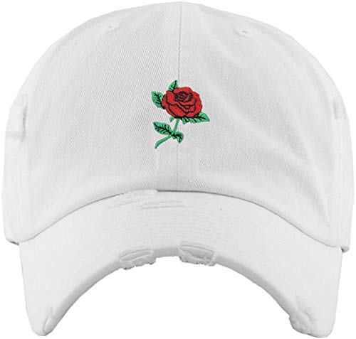 Image of Rose Flowers Love Good Vibes Men Women Dad Hat Baseball Cap Adjustable Unisex