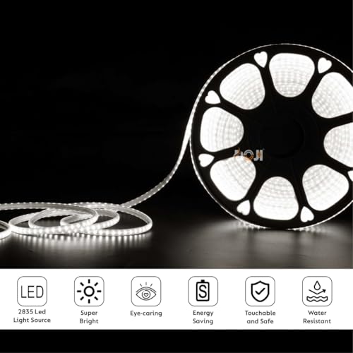 Image of DOJI 2835 Strip Lights for Home Decoration | 120 led per Meter led Strip Light | Rope Lights for Ceiling | Decoration Lights for Diwali, Christmas, Home, False Ceiling (White, 3 Meter)