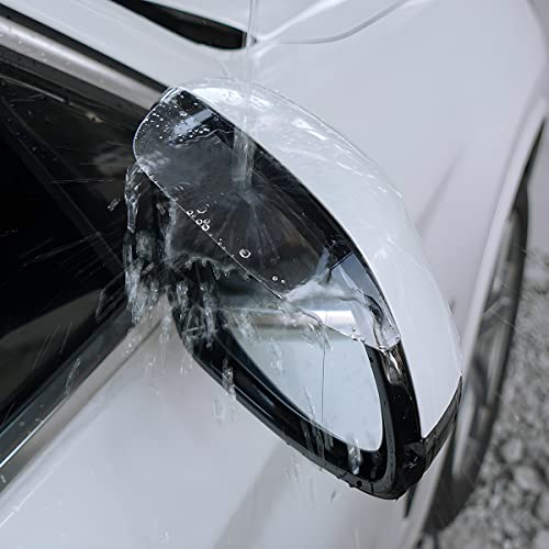 Blilo 2Pcs Car Rear View Mirror Rain Visor Guard, Carbon Fiber Side Window Wind Deflectors, Waterproof Auto Deflectors & Shields Visors, Universal For Cars, Truck And Suv (Transparent) #TOP3