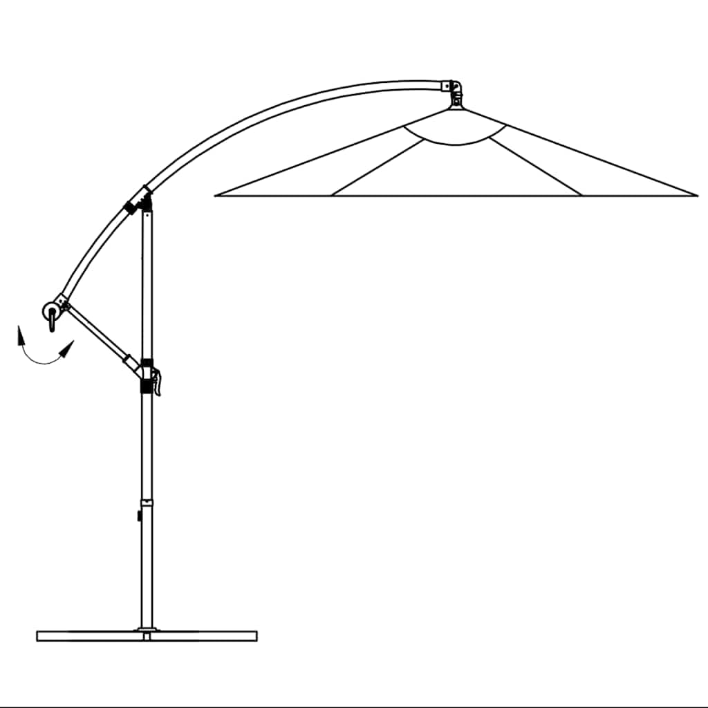 SYDE Ombrellone pieghevole, blu, 300 cm, con base incrociata