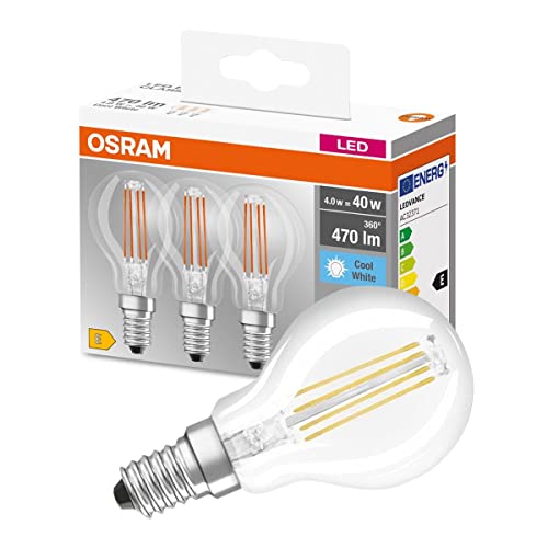 Osram 819733 Bombilla LED E14, 4 W, Blanco, 3 Unidades