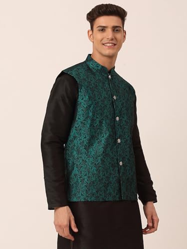 Maple Clothing Men's Nehru Jacket Brocade Indian Traditional Waistcoat Wedding Guest Outfit Vest2
