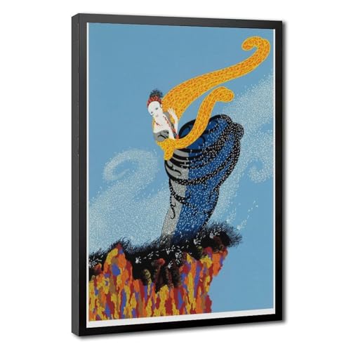 Impression sur toile Erte de qualite superieure avec cadre de suspension