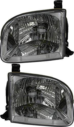 For Toyota Sequoia | Tundra Double Cab Headlight 2001 2002 2003 2004 Driver and Passenger Side Headlamp Assembly Replacement