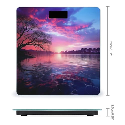 Báscula digital de baño color púrpura Sunset miniatura 2