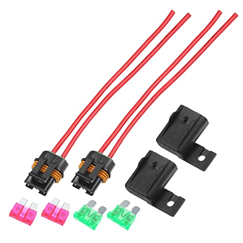 A ABSOPRO 2 Juego Coche En Línea Fusible Soporte ATO/ATC Soporte 50A Fusible Cableado Arnés