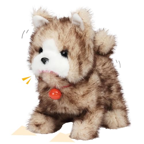 Cuteoy Walking Schnauzer Dog Plush Toy Barking Interactive Animated Pet