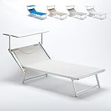 Lettino Spiaggia Mare in Alluminio Grande Italia XL Professionale - Bianco